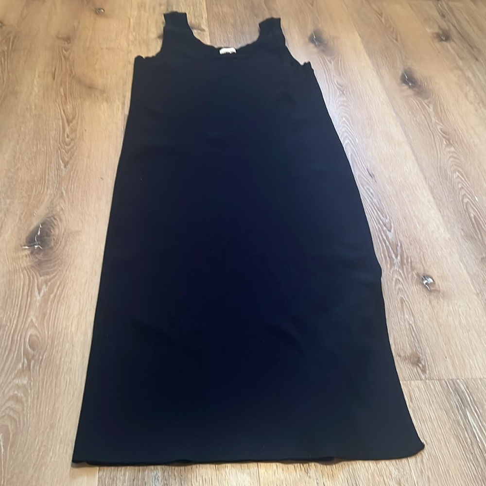 The Drop Black Ribbed Tank Bodycon Scoop Neck Sweater Dress- XL